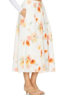 Poppy Blur Gathered Easy Skirt