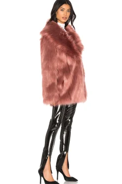 Premium Rose Faux Fur Jacket