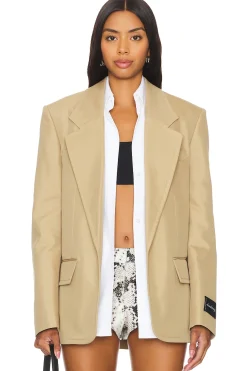 Prestyled Oversized Boxy Blazer W/ Poplin Dickie