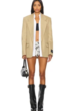 Prestyled Oversized Boxy Blazer W/ Poplin Dickie