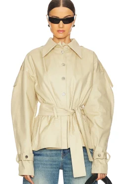 Puffy Sleeve Belted Jacket