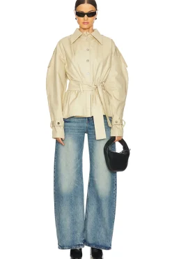 Puffy Sleeve Belted Jacket