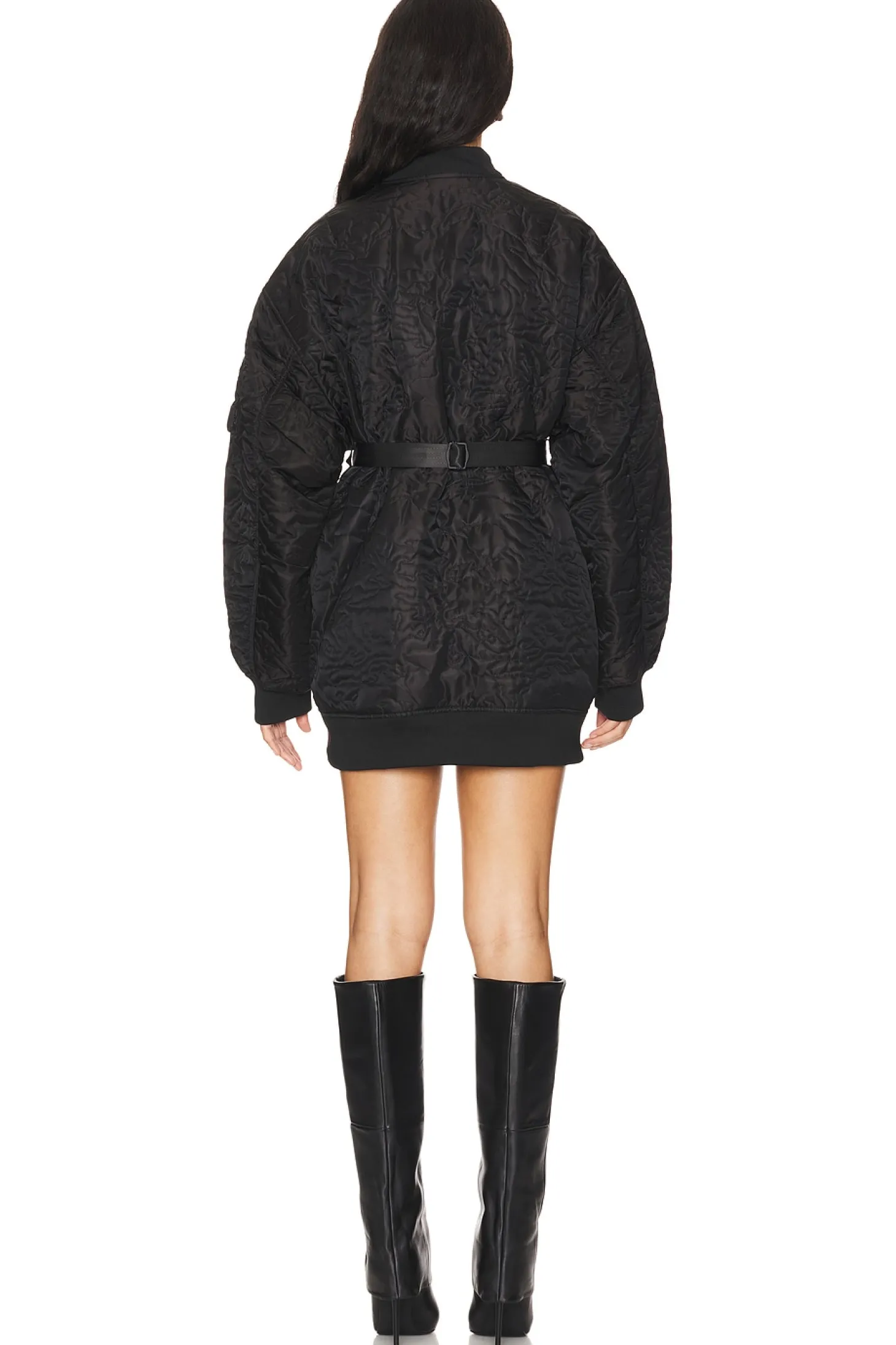 Quilted Belted Ma-1 Flight Jacket