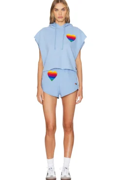Rainbow Heart Stitch Lounger Short