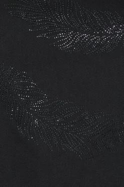 Rhinestone Feather Cami Mini Denim Dress