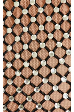 Rhinestone Fishnet Triangle Bra