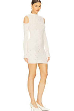 Rhinestone Knit Long Sleeve Mini Dress