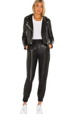 Rinah Faux Leather Jogger Pant