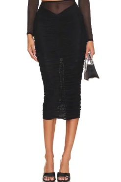 Ruched Midi Skirt