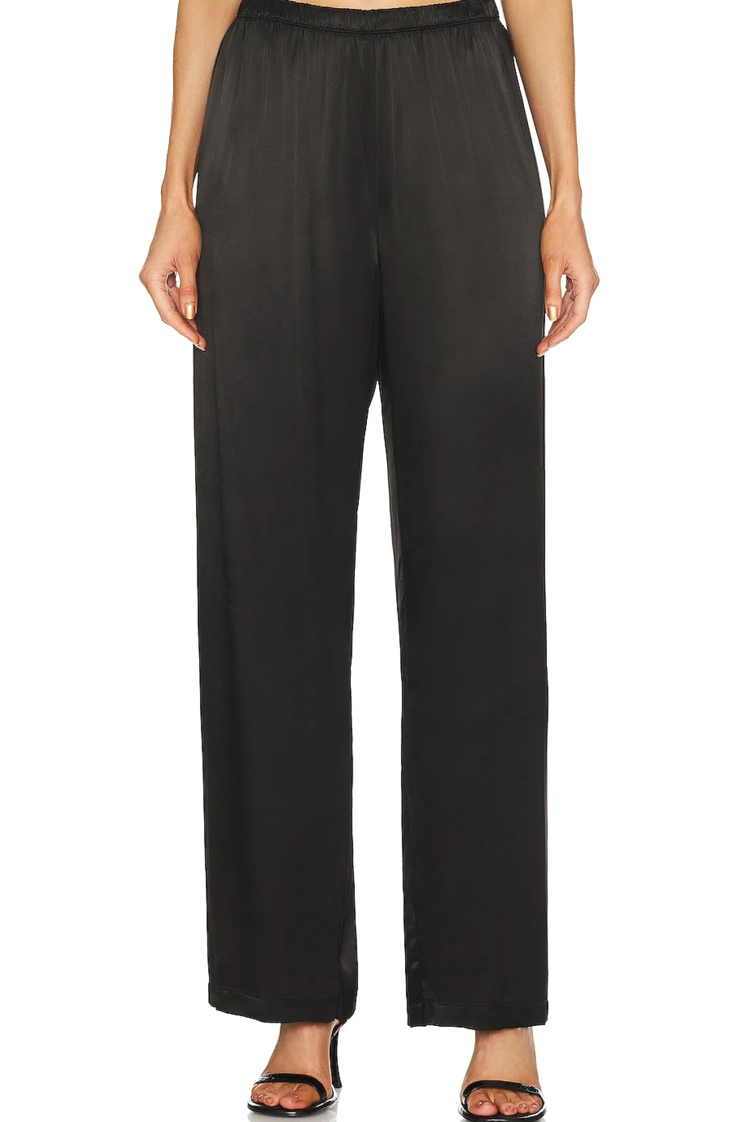 Satin High Waist Wide Leg