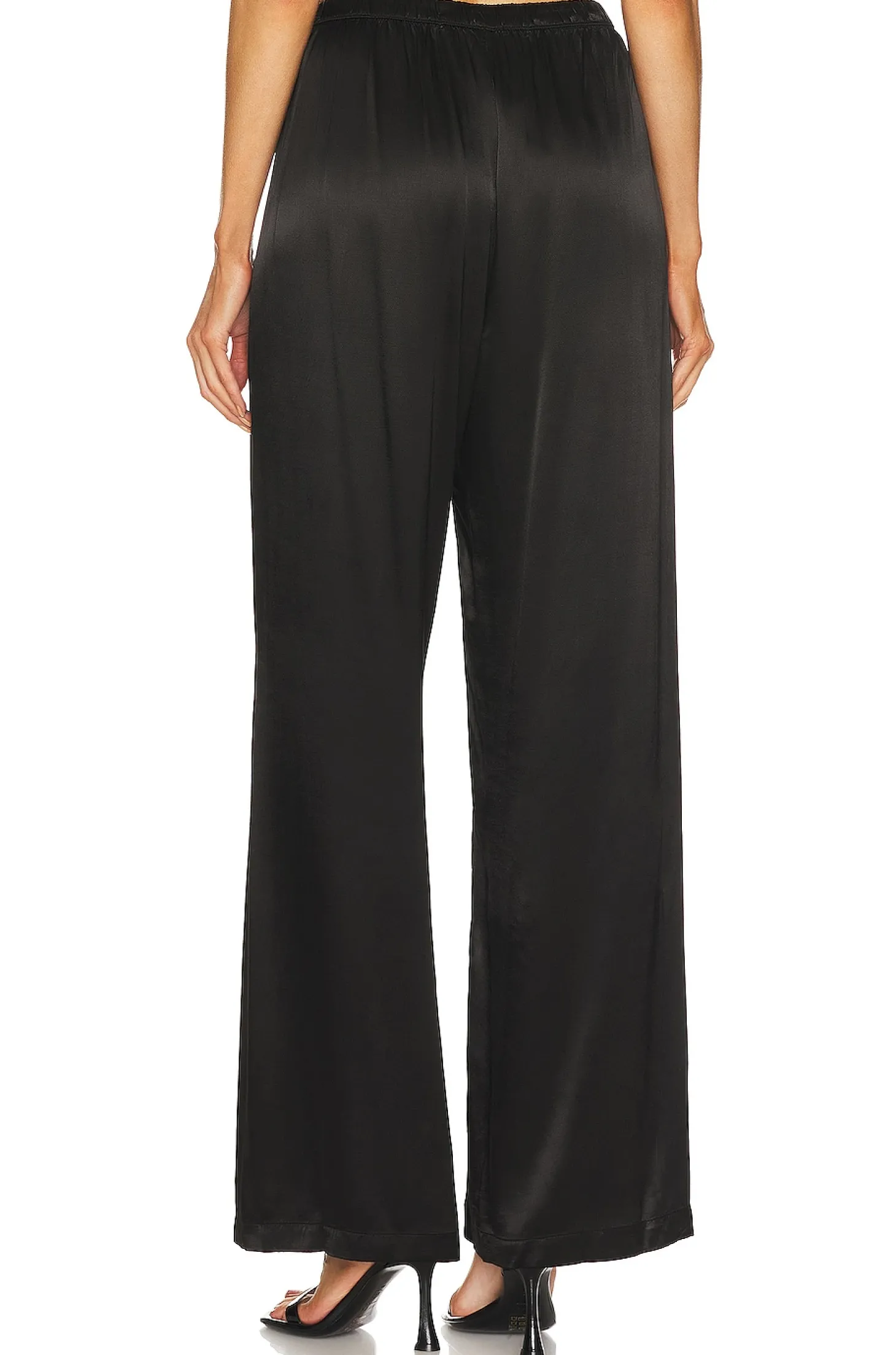 Satin High Waist Wide Leg