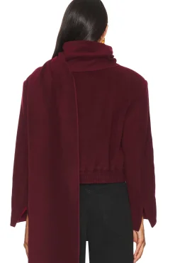 Scarf-detailed Cachet Bomber Jacket