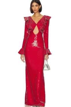 Sequin Cutout Maxi Dress