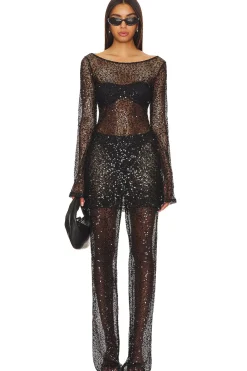 Sequins Wide Leg Pant