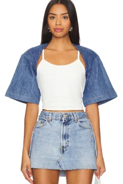 Short Sleeve Denim Bolero