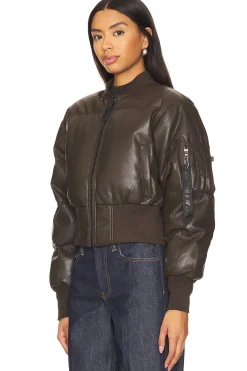 Sierra Faux Leather Short Puffer
