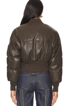 Sierra Faux Leather Short Puffer