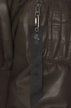 Sierra Faux Leather Short Puffer