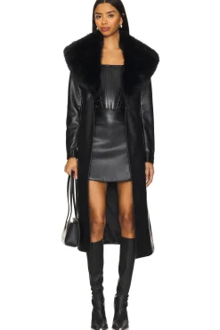 Simone Faux Leather Coat
