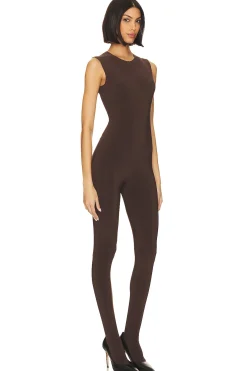 Sleeveless Catsuit With Footsie