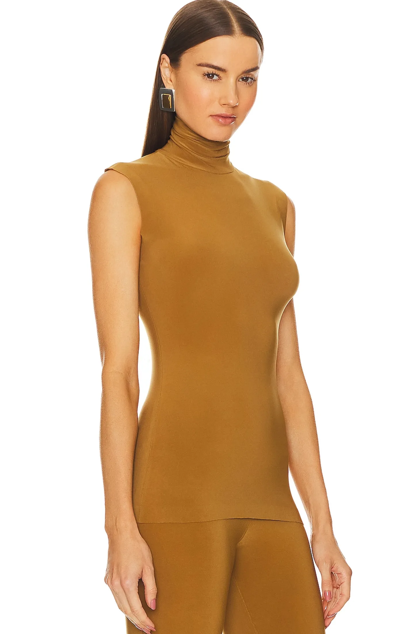 Slim Fit Sleeveless Turtle Top