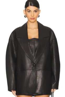 Slouchy Leather Blazer