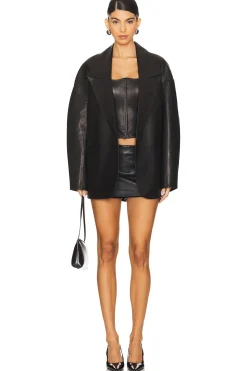 Slouchy Leather Blazer