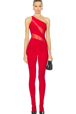 Snake Mesh Catsuit With Footsie