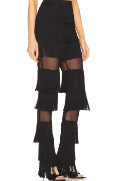Spliced Boot Pant With Fringe