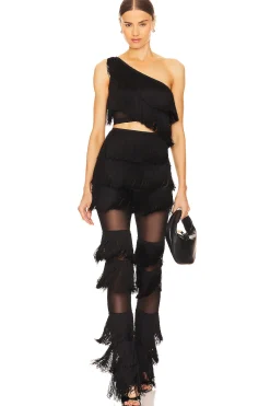 Spliced Boot Pant With Fringe