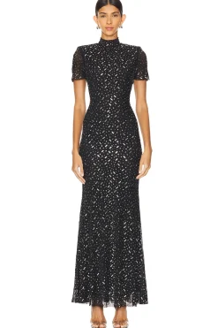 Square Rhinestone Maxi Dress
