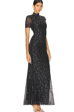 Square Rhinestone Maxi Dress