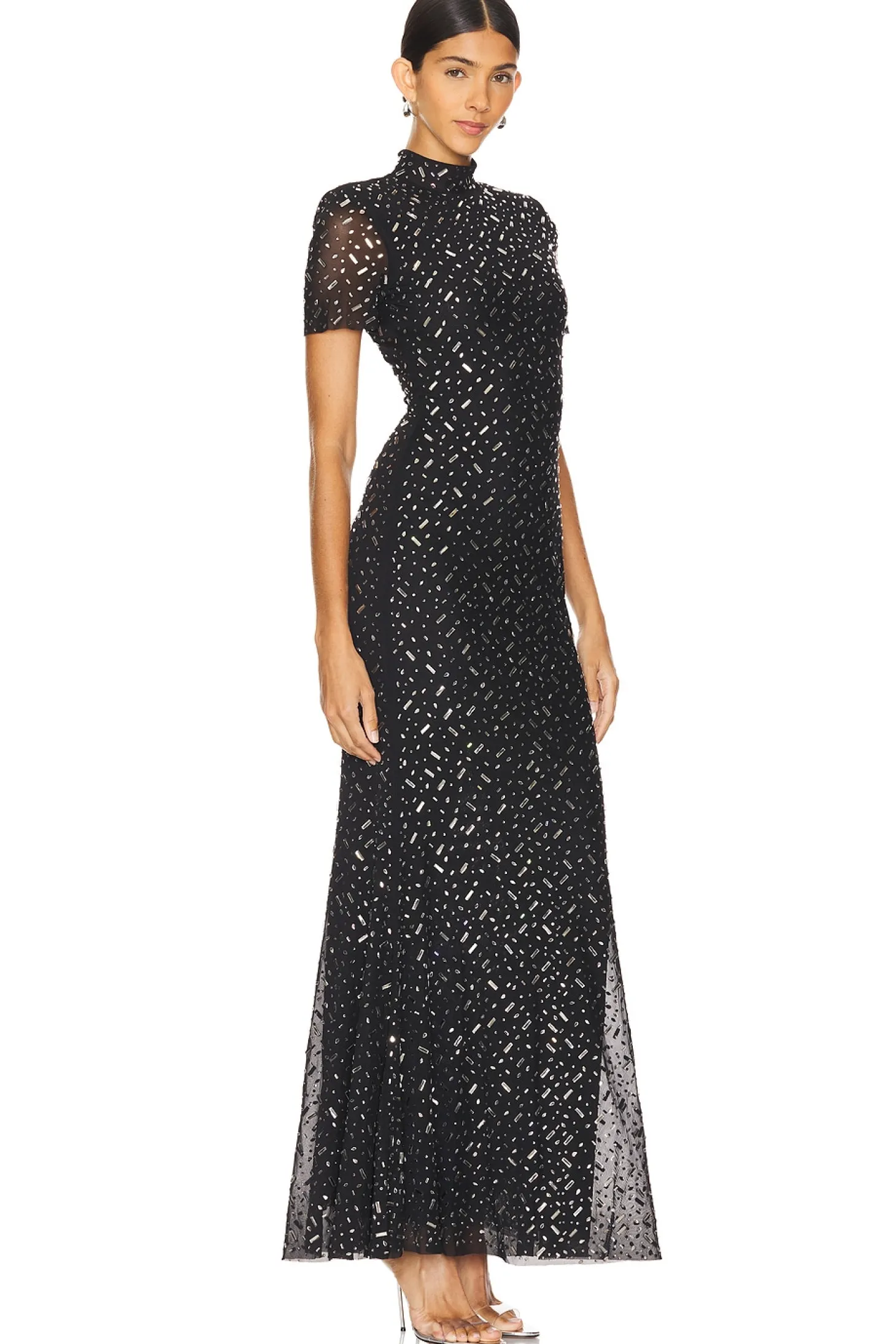 Square Rhinestone Maxi Dress