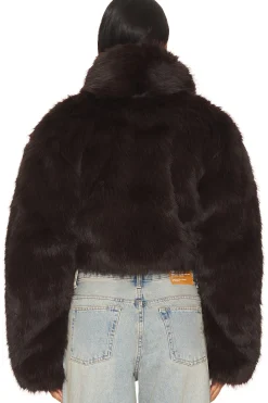 Stephanie Barrel Crop Faux Fur Jacket