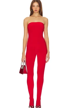 Strapless Catsuit With Footsie