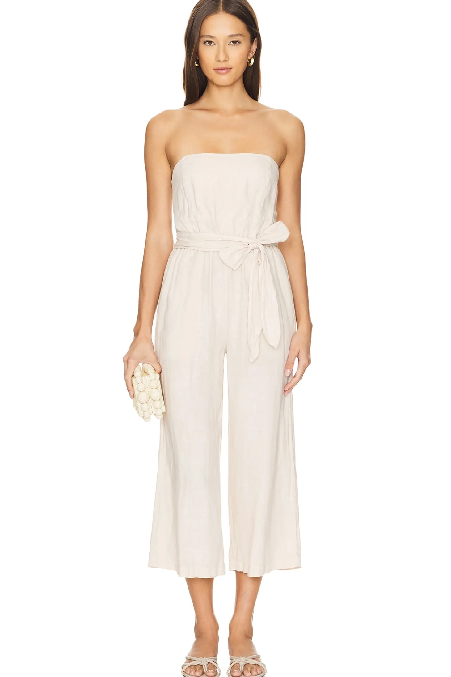 Strapless Smocked Back Jumpsuit