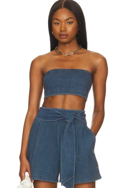 Stretch Denim Micro Tube Top
