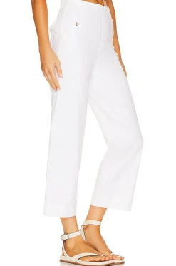 Stretch Twill Cropped Wide Leg Pant