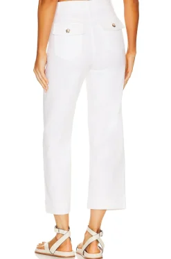Stretch Twill Cropped Wide Leg Pant