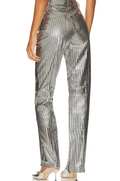 Striped Leather Pants