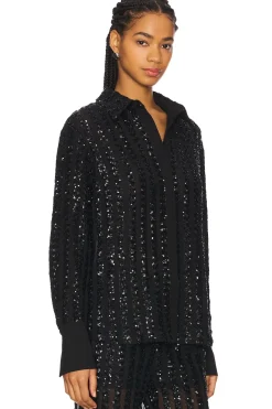 Striped Sequin Long Sleeve Blouse