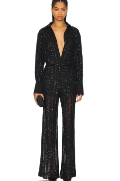 Striped Sequin Long Sleeve Blouse