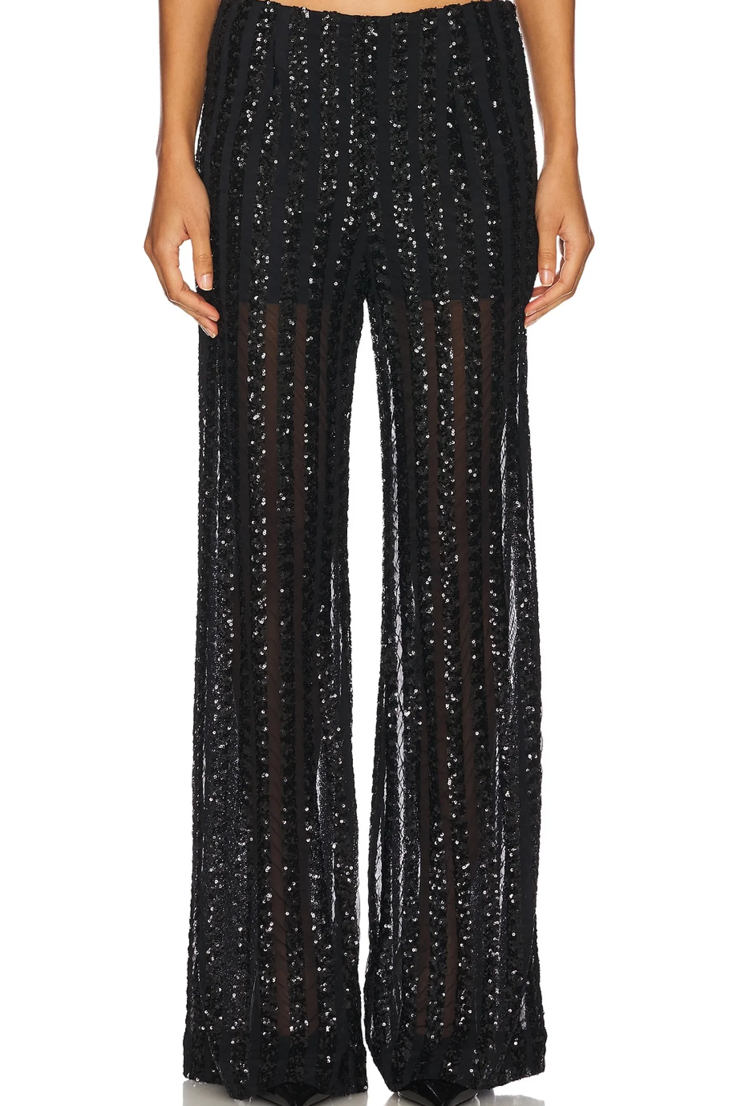 Striped Sequin Trousers