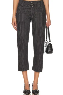 Tailored 3/4 Stripe Button Trousers