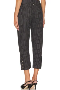 Tailored 3/4 Stripe Button Trousers