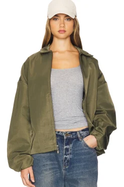 Textured Nylon Trucker Jacket