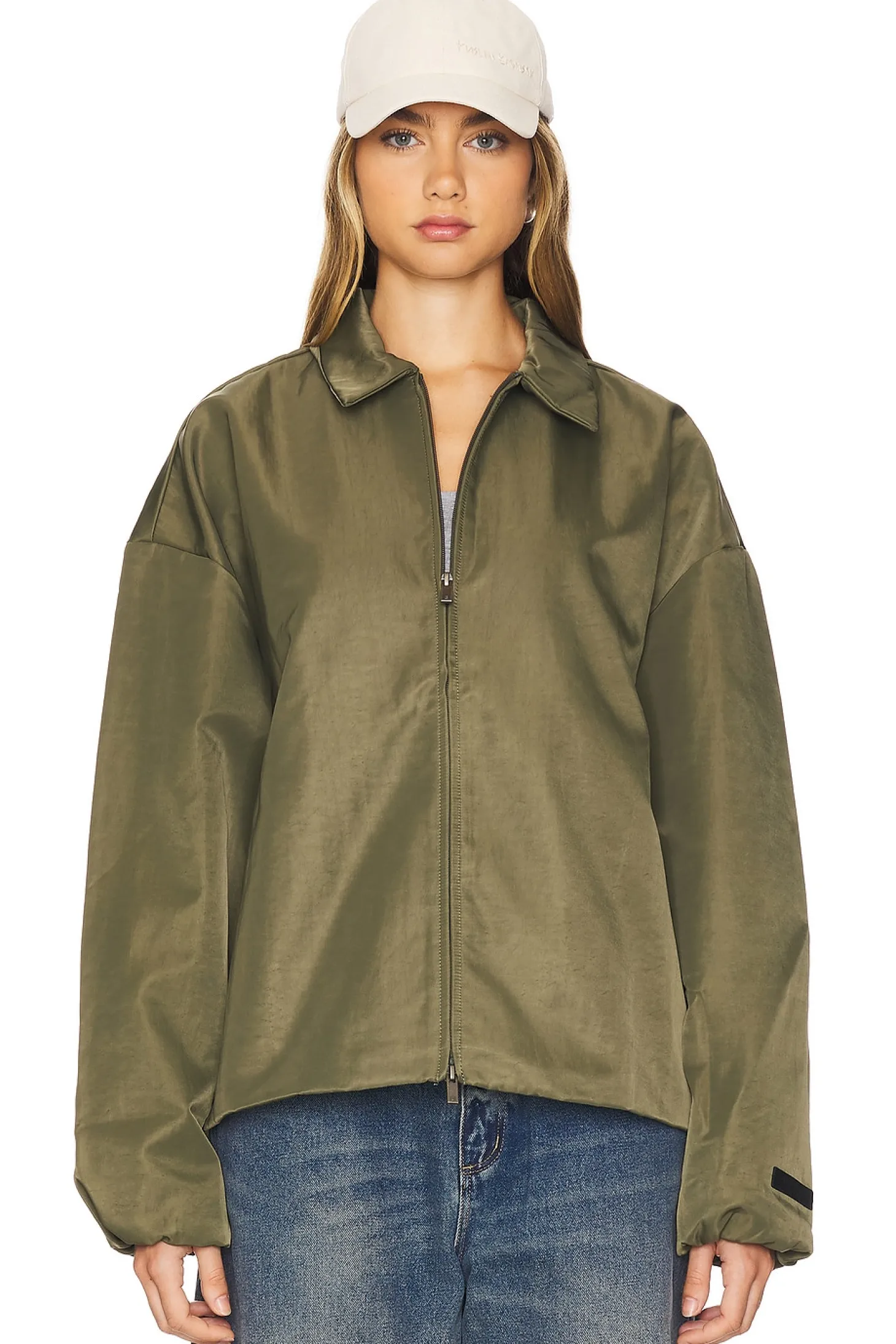 Textured Nylon Trucker Jacket