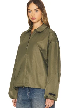 Textured Nylon Trucker Jacket