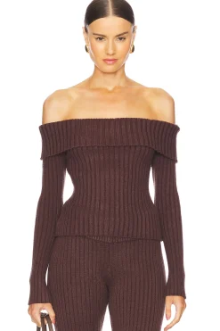 Thalia Rib Off The Shoulder Sweater