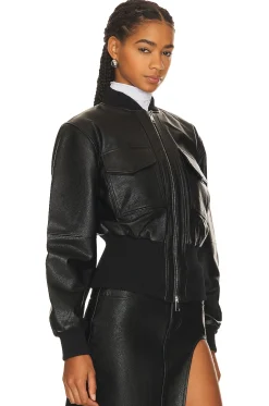 The Cropped Leather Bomber
